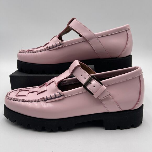 GH Bass Weejuns Fisherman Mary Jane Loafers Women's Size 6 M Pink Leather - Picture 3 of 10
